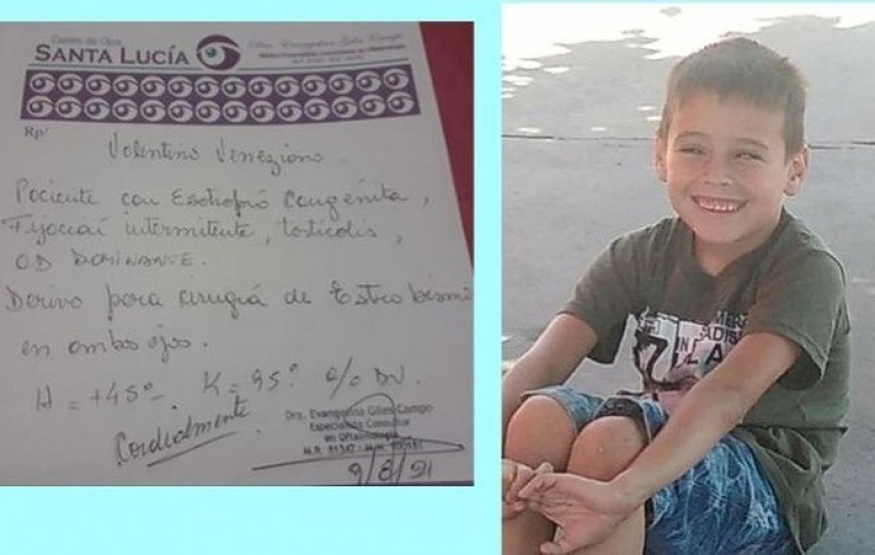 Gracias a la solidaridad de la gente, Valentino ser operado
